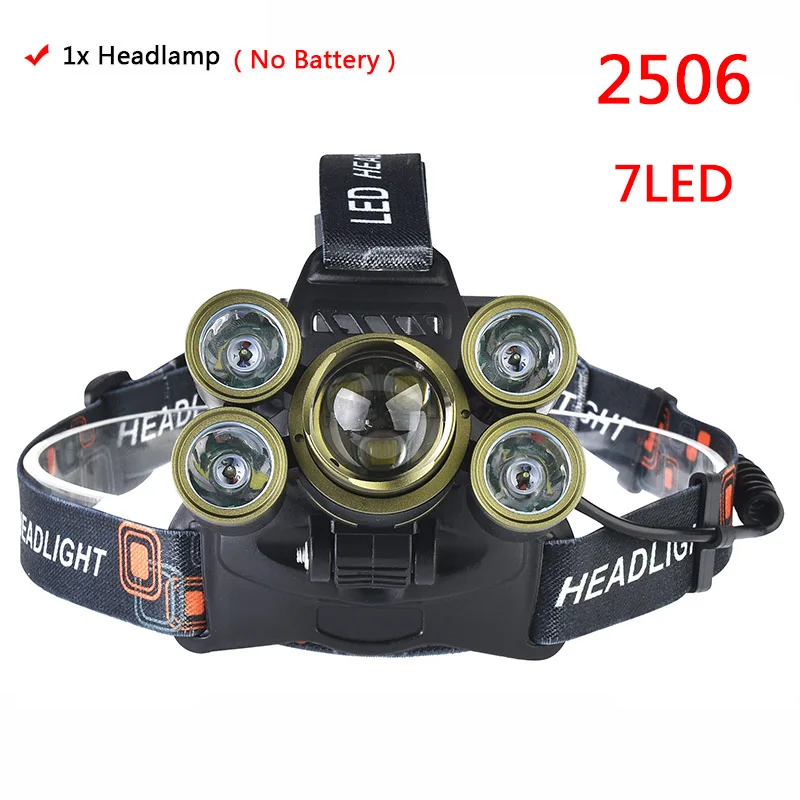 G 30000LM 7 светодиодов Z502506 зум-объектив XM-L T6 налобный фонарь, светильник ing светильник, фонарь, перезаряжаемый головной светильник для рыбалки - Испускаемый цвет: G