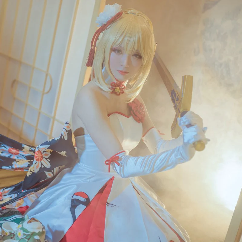 ROLECOS Fate Stay Night Altria Pendragon Косплей Костюм саблей Arturia журавль свадебное платье| |