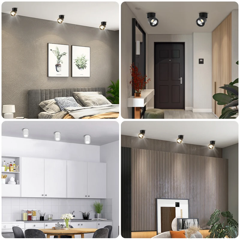 LED Ceiling Light LED Downlight LED Spotlight Folding Led Spot Light Ceiling Spots 5/7/10/15/25/40W Surface Down Light 220V Led Spotlights Downlights For Bedroom Living Room