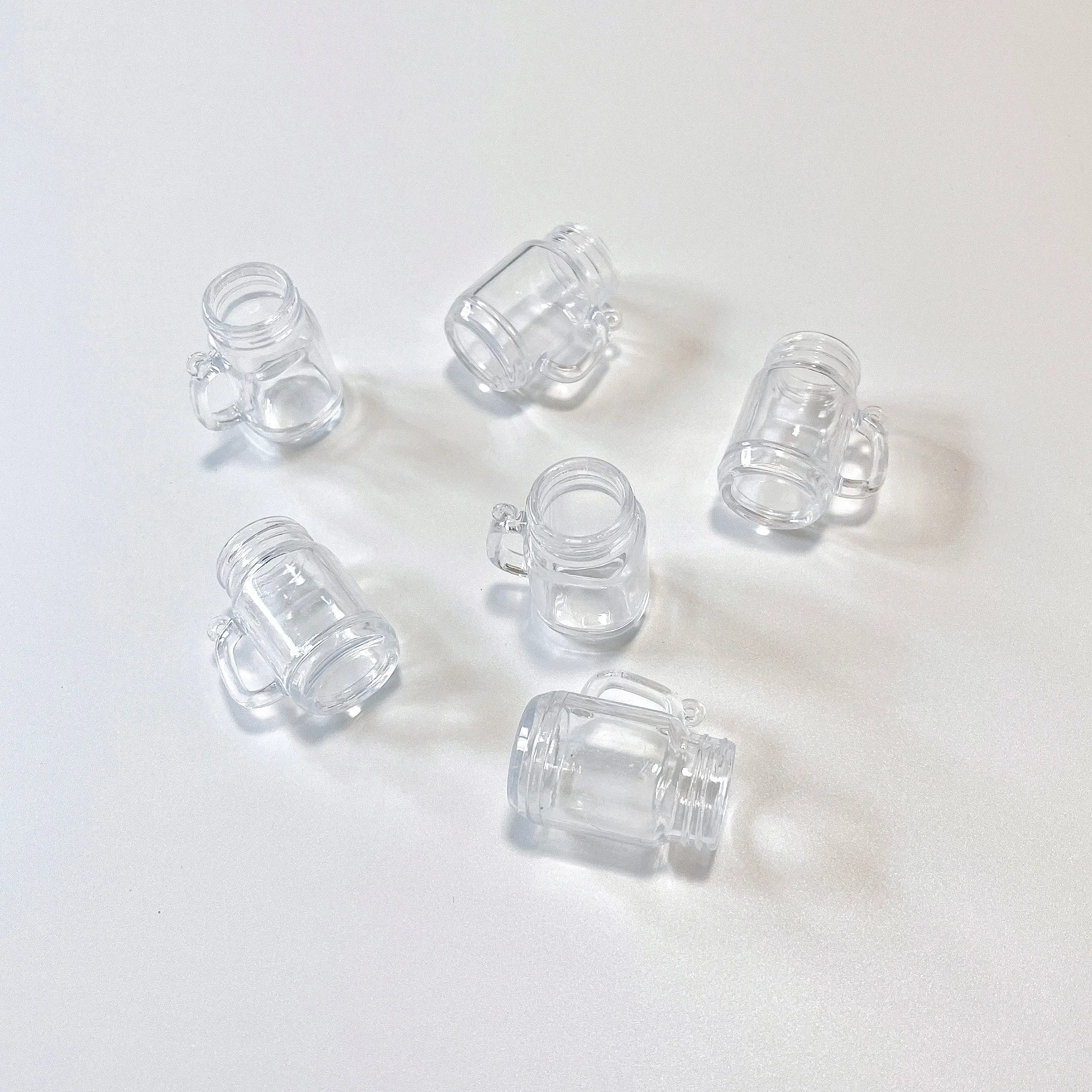 10PCS/LOT Mini Mason Jar Plastic Cup Model Decoration Parts Simulation Tableware Dollhouse Kitchen Accessories