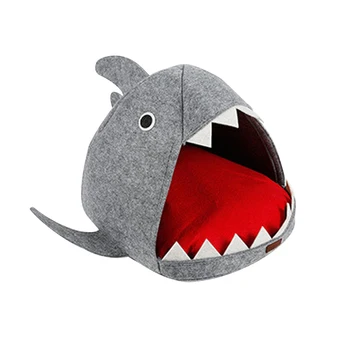 

1pc Pet Bed Creative Shark Detachable Soft Washable Warm Cushion Tent Pet Supplies Nest Pet House For Cat Kitten