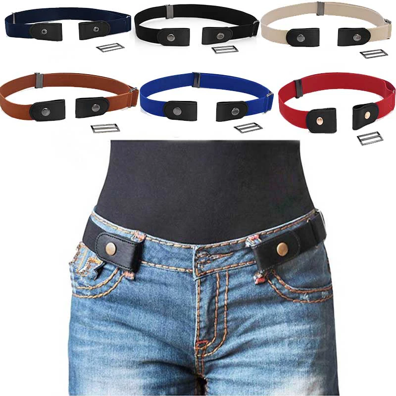 Buckle-free Belt For Jean Pants,dresses,no Buckle Stretch Elastic Waist ...