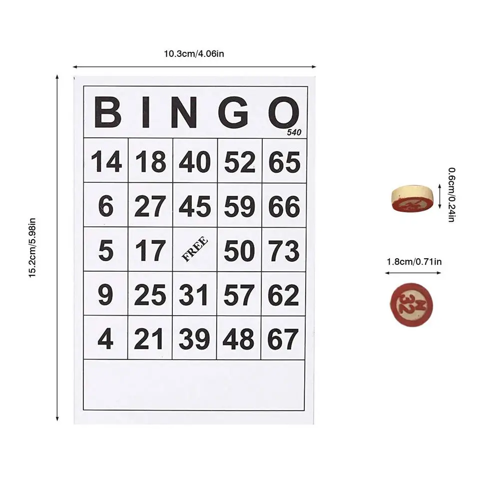 40pcs/set Bingo Cards Family Party Board Game Card Toys75 Numbers Chips Bingo  Card Wooden Chess For Adults Kids Reduce Stress - Board Game - AliExpress