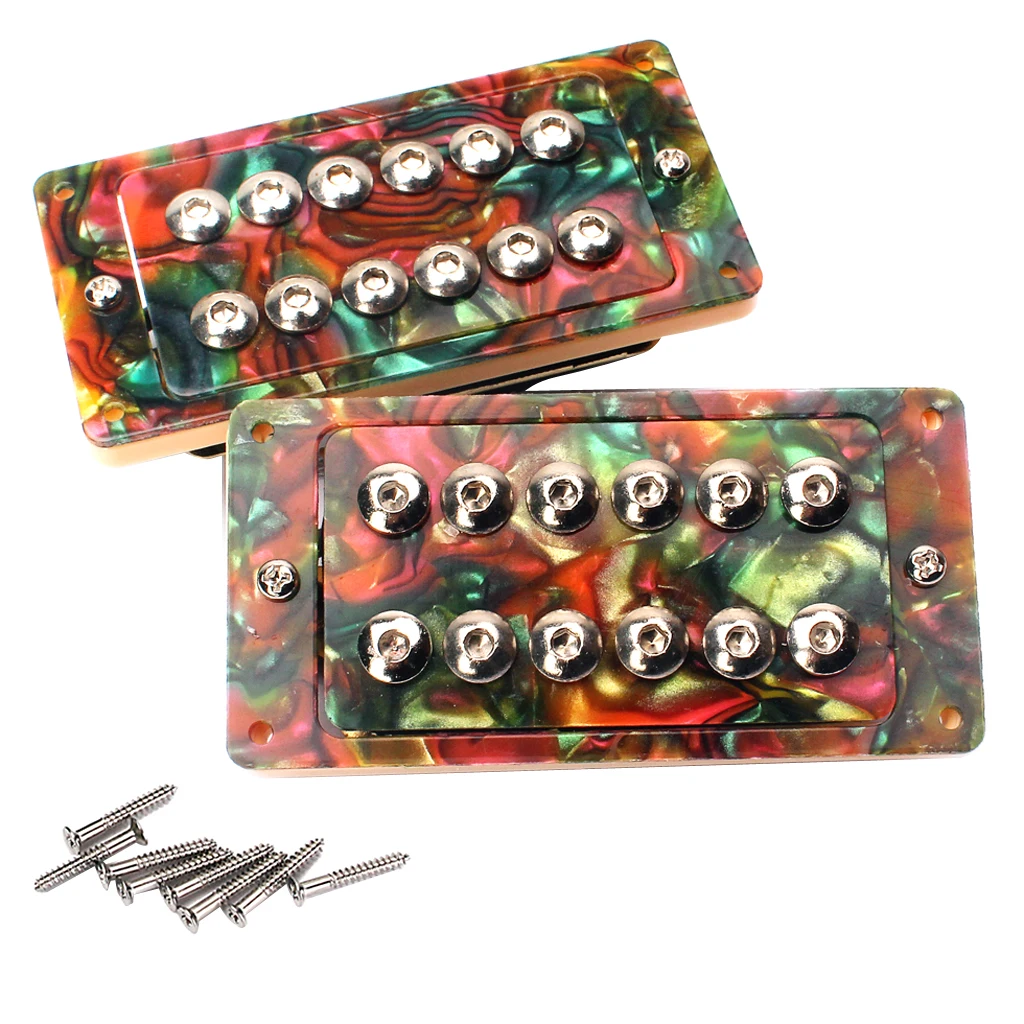 

2 Pieces Guitar Neck Bridge Double Coil Pickups Set Humbucker Pickup Replacements