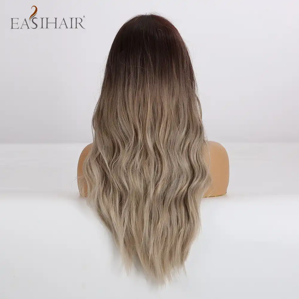 Dlinnye Volnistye Ombre Korichnevye Do Svetlye Pariki Srednyaya Chast Sinteticheskij Termostojkij Parik Dlya Chernyh Zhenshin Pricheski Naturalnyj Parik Kosplej Sinteticheskie Pariki Dlya Kospleya Aliekspress