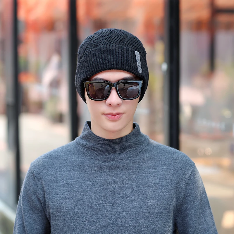 1 Skullies вязаные шапочки зимние, шапки для женщин вязаная шапка для мужчин Famale Gorras мешковатая зимняя шапка теплая мягкая вязаная шапка шапки - Цвет: 1