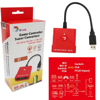 

Brook for Wii U/Wii for Nintendo Switch/PS4 Game Controller to for Nintendo Switch/PS4/PC (X-Input) Super Converter