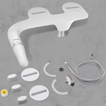  Bidet Attachment Ultra-Slim Toilet Seat Attachment With Brass Inlet Adjustable Water Pressure Self-cleaning Ass sprayer 6