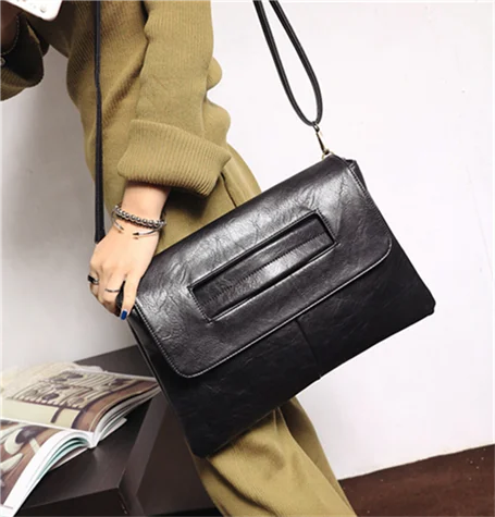 NIGEDU Women Envelope Clutch Bag PU Leather Female Day Clutches