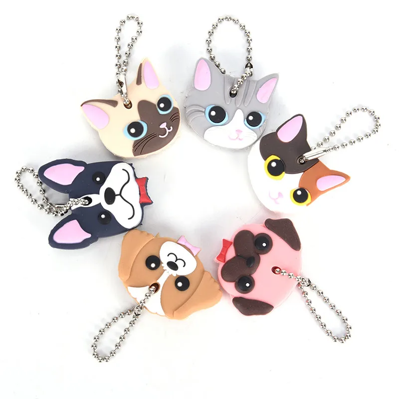 

1Pcs Cartoon Animals Silicone Key Cover For Women/Man Key Caps Keychain Key Ring Key Holder Kids Gift Key chains