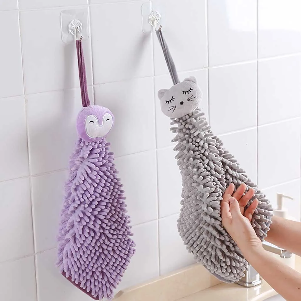 Детское полотенце для рук с мультяшным животным, для кухни, для ванной, мягкое полотенце,,, Прямая поставка