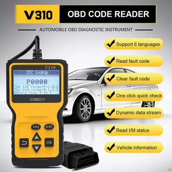 

2019 New V310 Code Reader Scanner V1.1 Check Engine Fault V310 Car Speed Probe Diagnostic Tool V310 Code Scanner V310 OBD2 Scann