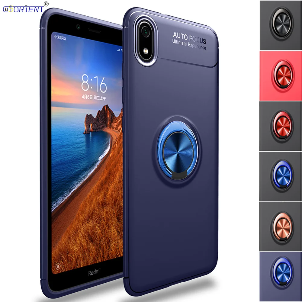 

Matte Case for Xiaomi Redmi 7A Metal Ring Stand Cover Xaomi Xiomi Red Mi 7 A Soft Silicone Bumper Cases Redmi7A Fitted Funda