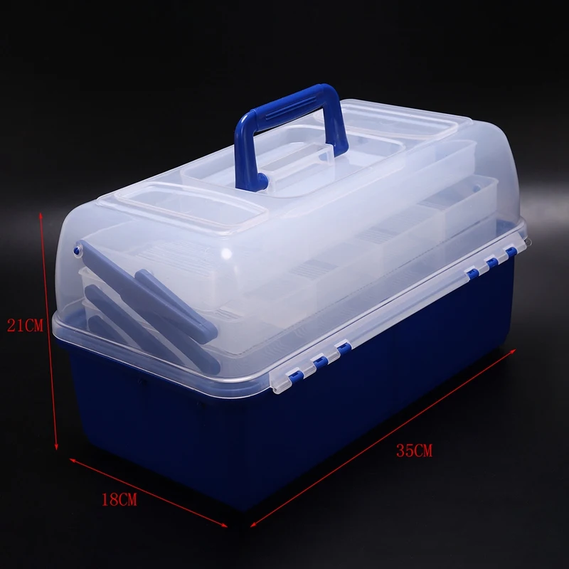 Multi Layer Fishing Tackle Box Fly Fishing Storage Case Waterproof Portable Fishing Gear Storage Box Adjustable Compartments