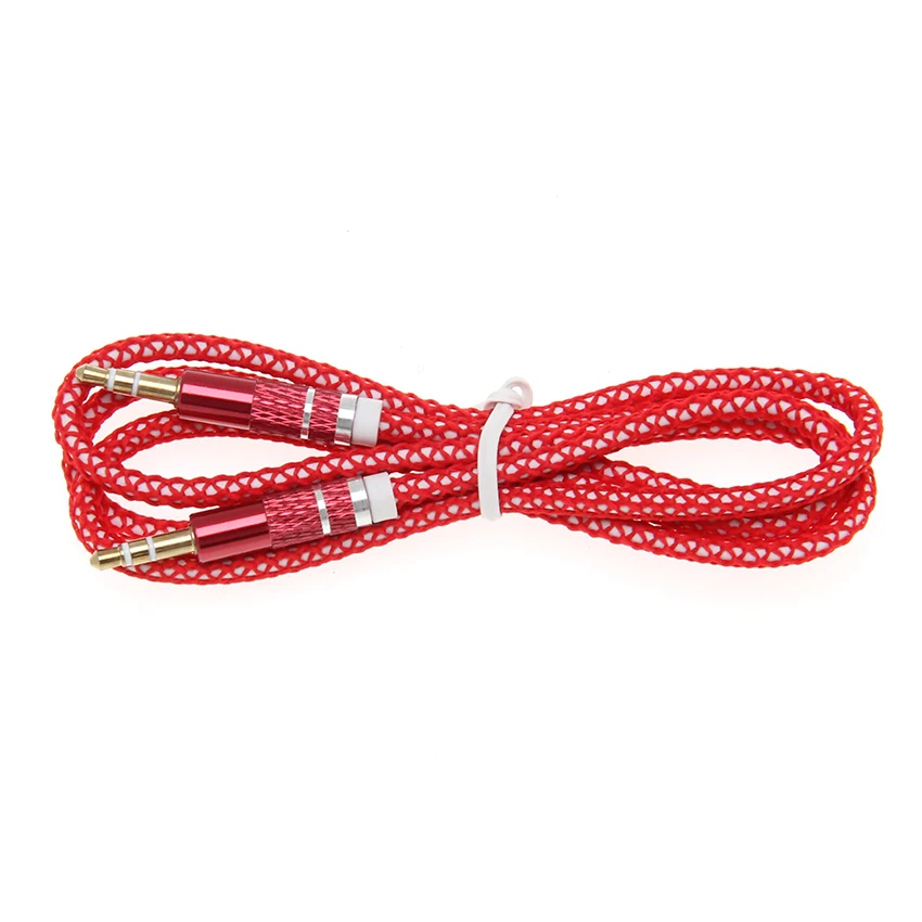 3 5mm Durable Audio Cable Nylon Braid Candy Car AUX Cable Headphone Extension Code for Phone MP3 Car Headset Speaker 50pcs lot