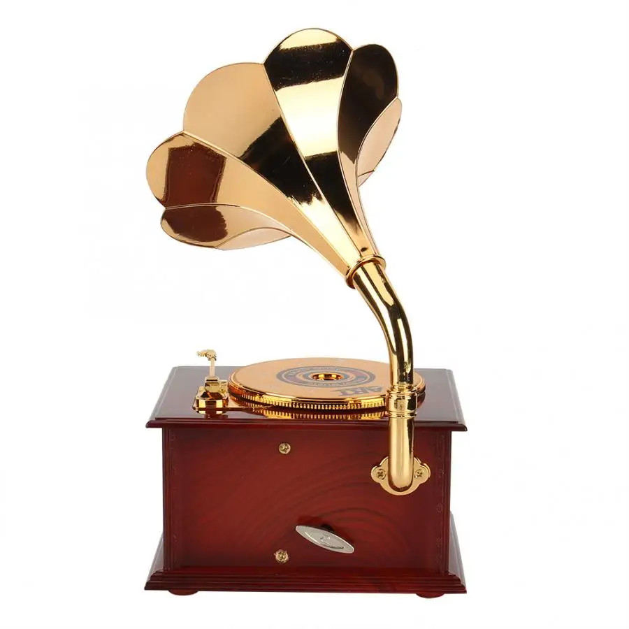 Классическая Труба Рог проигрыватель граммофон арт диск музыкальная шкатулка и чехол для макияжа и шкатулка для украшений домашний декор