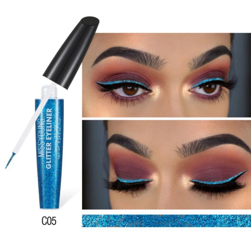 GF1099A5 Glitter Sequin Eyeliner Liquid Waterproof Smudge-proof Long-lasting Colorfast Liquid Eyeliner - Цвет: GF1099A5