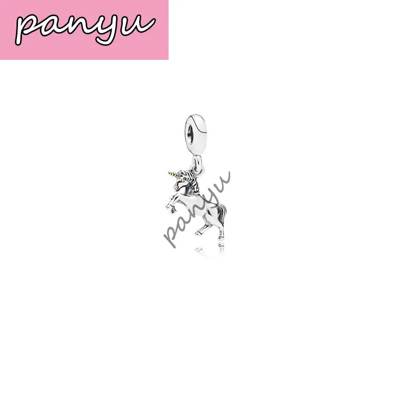 Pandoras Подвески Серебро 925 Единорог звезда кулон подходит для Pandoras DIY браслет и браслет струны Шарм ювелирные изделия