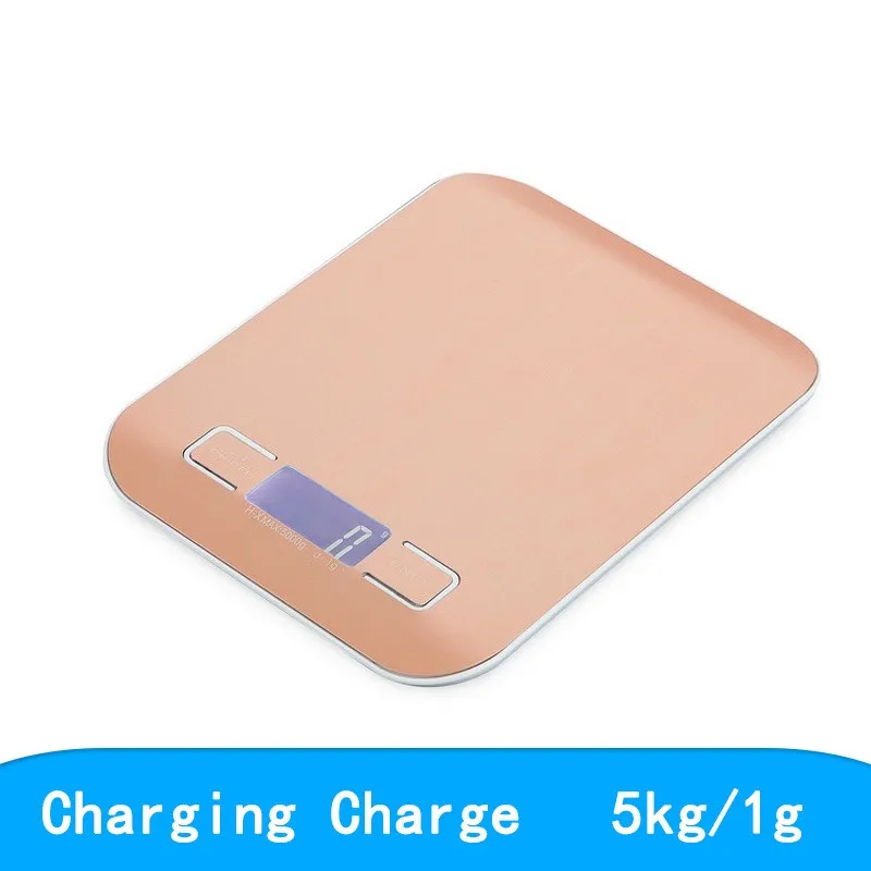 5 кг/10 кг USB кухонные весы с ЖК-дисплеем цифровые весы для приготовления пищи 1 г точные диетические весы для выпечки с подсветкой измерительные инструменты - Цвет: Gold-5Kg