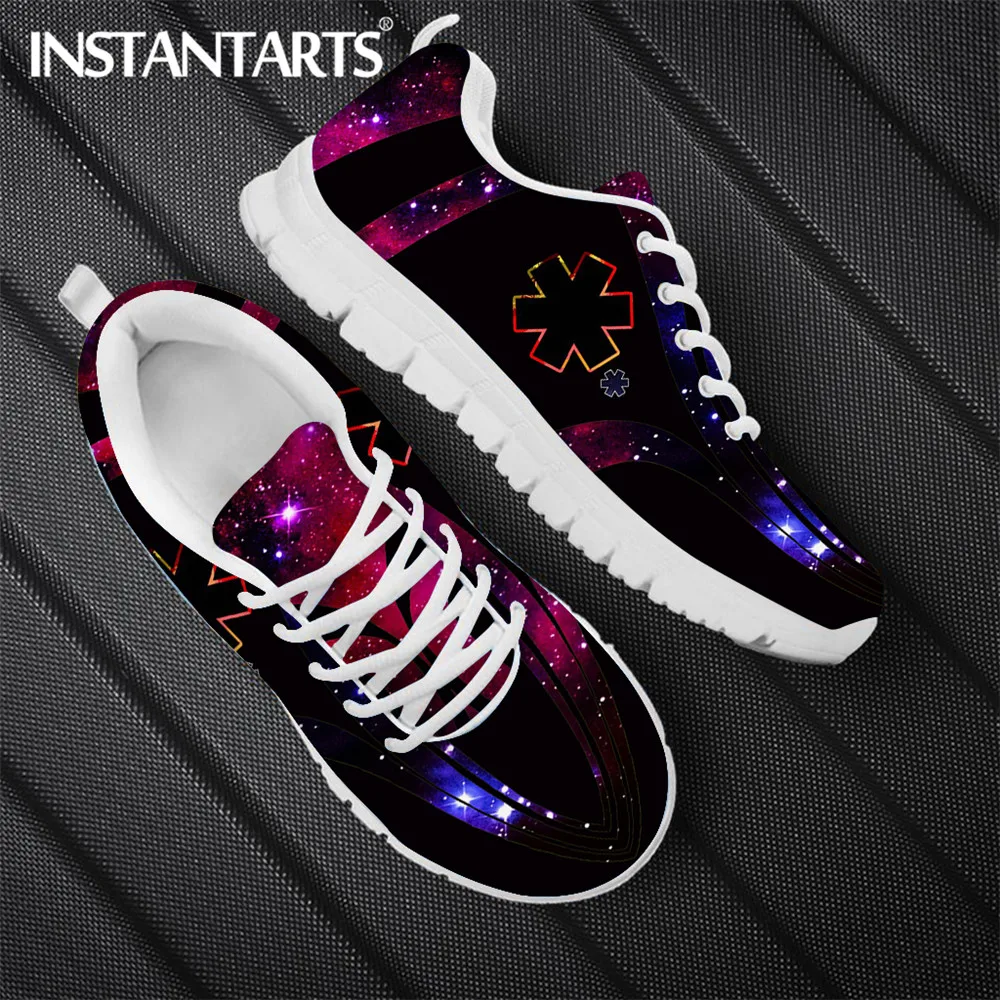 Instantarts Galaxy Paramedic Emt Ems Print Casual Women Shoes Mesh Medical Nurse Sneakers