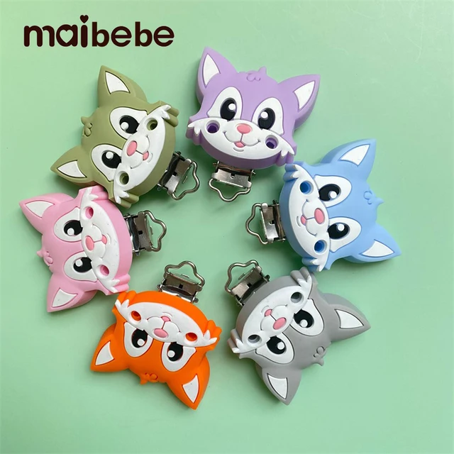 10pcs Pacifier Clip Silicone cat mary Teether Clips Pacifier Dummy Chain Holder Soother Nursing Pacifier Accessorie