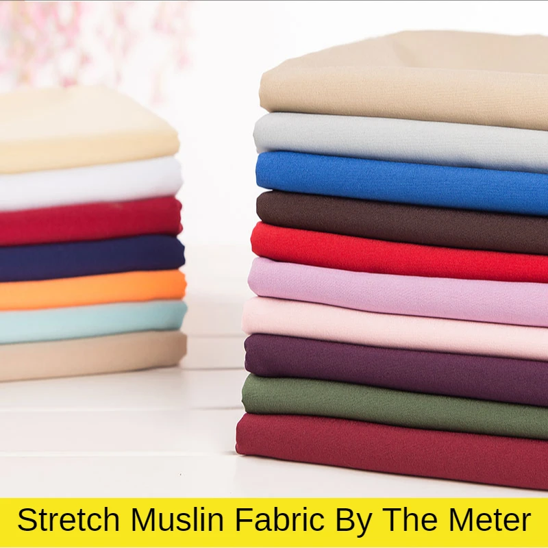 Stretch Muslin Fabric By The Meter for Needlework Clothes Uniform Suit
