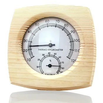 

Thermometer Hygrometer Temperature-Humidity-Meter Wooden for Sauna Household
