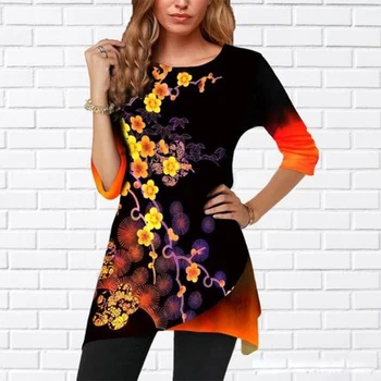 

2020 New Women tops Floral Half Sleeve T-Shirts Loose Tops Summer Shirts Female T-Shirt S-5XL Plus Size tops women