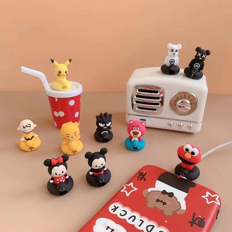 

Cable Bite Protector for Iphone Cable Winder Phone Holder Accessory Cable Biters Squishy Model Lifebuoy cartoon Mickey Minnie