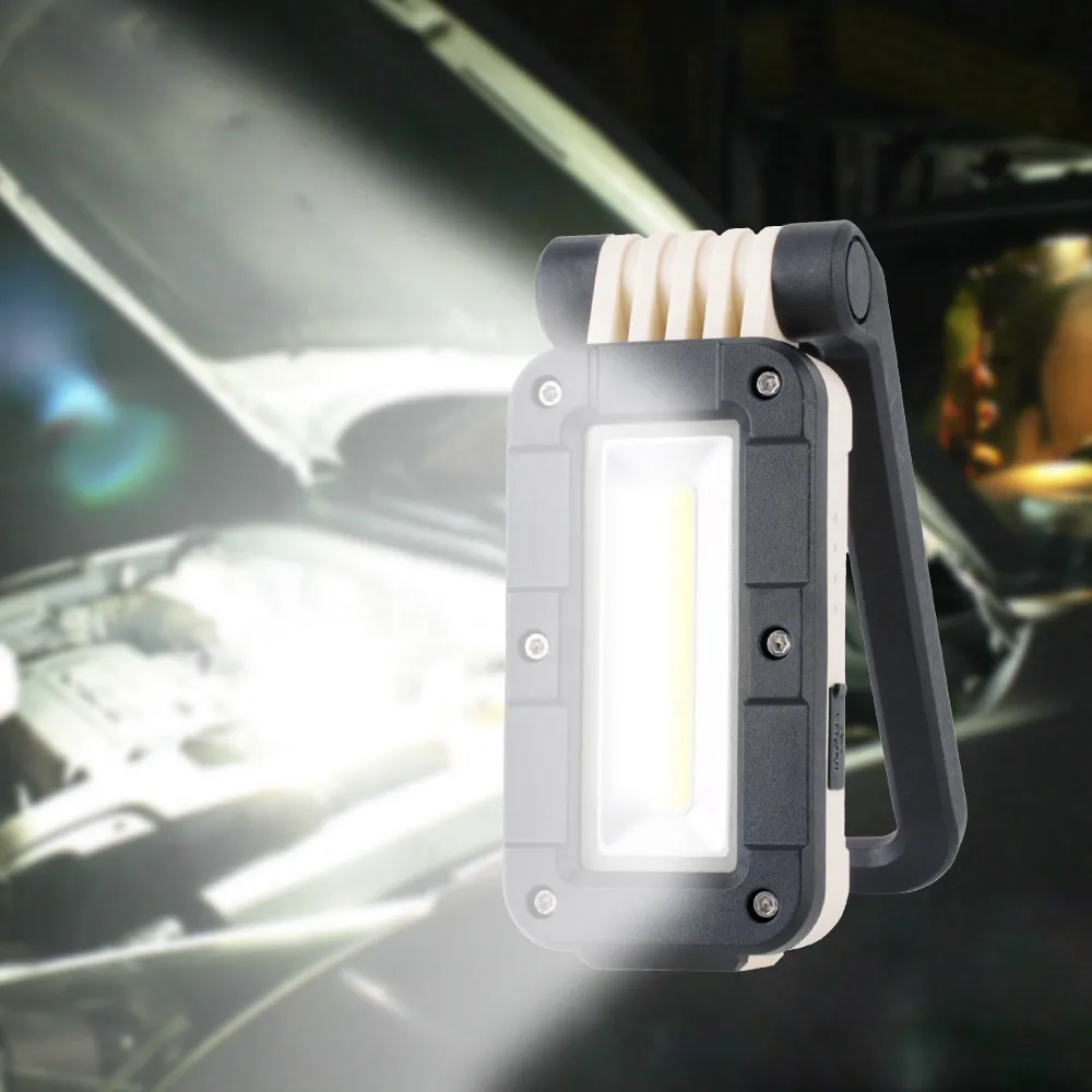 BORUiT вращающийся фонарь для кемпинга USB Перезаряжаемый 18650 аккумулятор фонарик тент свет водонепроницаемый магнитный COB светодиодный рабочий свет
