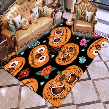 

Halloween Rug 3D Print Carpet For Living Room Floor Carpet Pumpkin Flowers Outdoor Rug Happy Festival Floor Mat Skull Bat Rugs