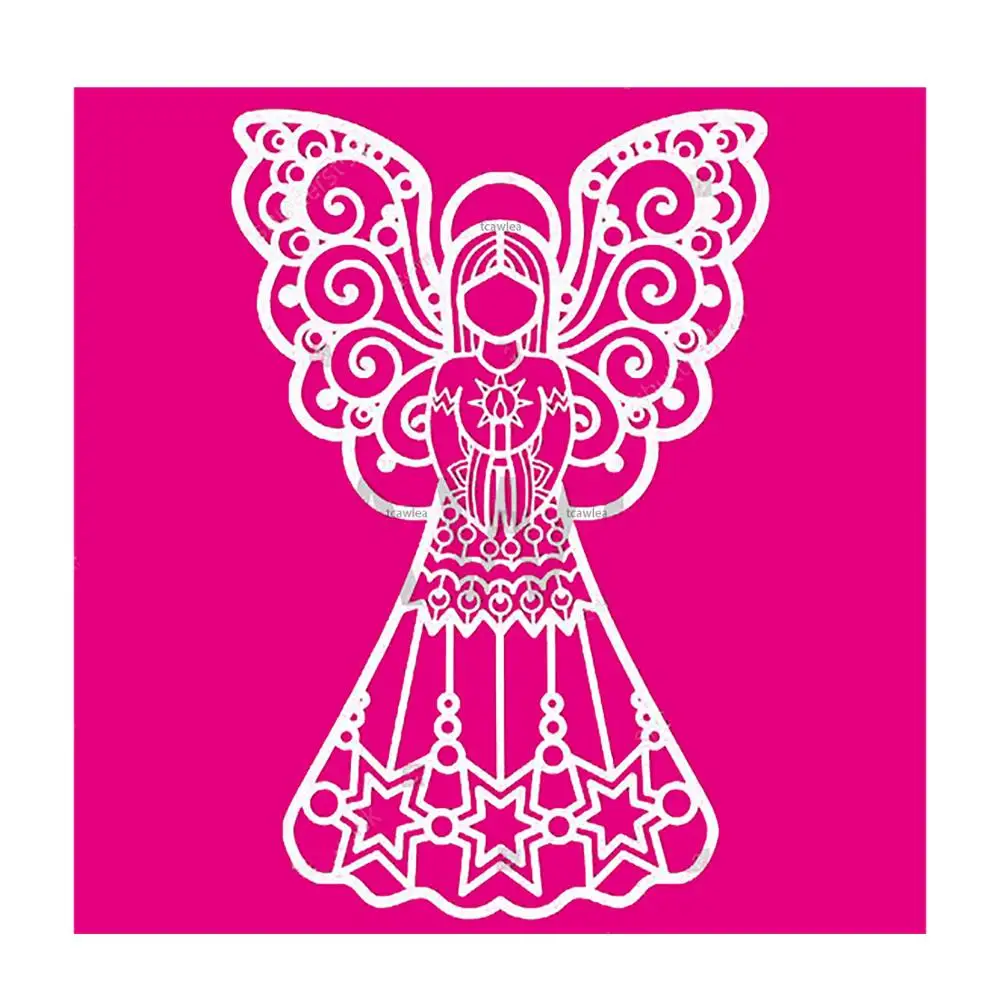 Новый металлический Трафарет Angel Girl Рождественский трафарет для рукоделия