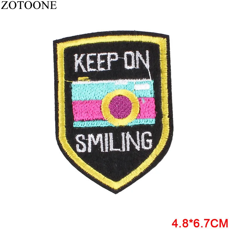 ZOTOONE Железный Круглый Значок мотоциклетная нашивка для одежды пришитые наклейки теплопередачи вышитые аппликации «сделай сам» ткань G - Цвет: PE0504CT