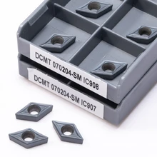 DCMT070208 SM ic908 ferramenta de torneamento interno carboneto inserção ferramenta de corte dcmt 070208 sm ic 908cnc torno ferramenta torneamento inserção