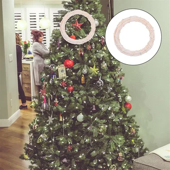 

2pcs No-Leaf Pendant Wreath Rattan Ring Door Wreath for Decoration Christmas Doorway