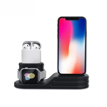 

watch Accessories For Apple watch band 4 3 5 iwatch band strap Airpods Iphone X 8 7 6 Silicone charge Station