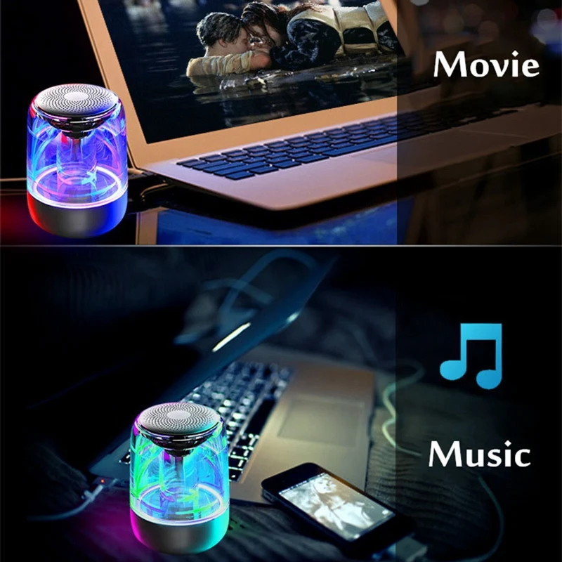 Красочные светодиодные фонари Bluetooth динамик Hifi стерео беспроводной портативный динамик с микрофоном