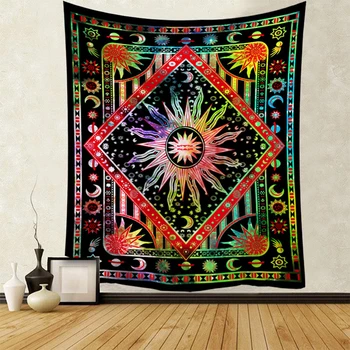 

Purple Burning Sun Tapestry Psychedelic Plant Bohemian Tapestry Macrame Wall Hanging Mandala Boho Decor Hippie Tapestry Design