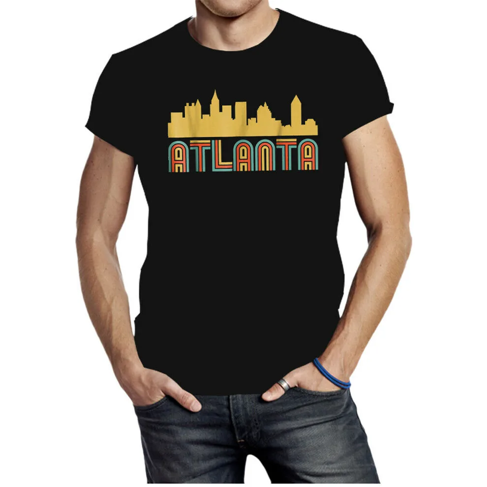 Vintage Retro Atlanta Skyline T Shirt Atlanta Shirt Features A