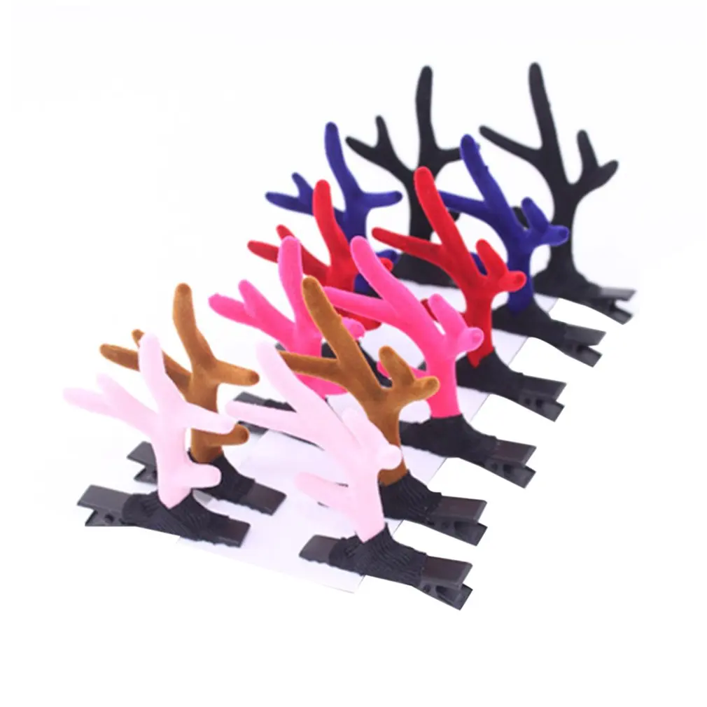 

Christmas Headwears 2019 New Lovely Kids Christmas Deer Flocking Antlers Hairgrips Girls Boys Party Hair Bands Children Hairclip