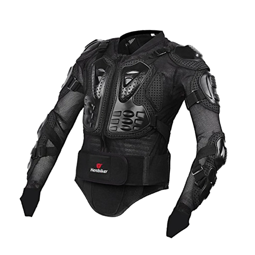 for  Dirt Bike Full Body Jacket Chest Spine Protective Gear Black for Cross Country Riding Black S - 3XL