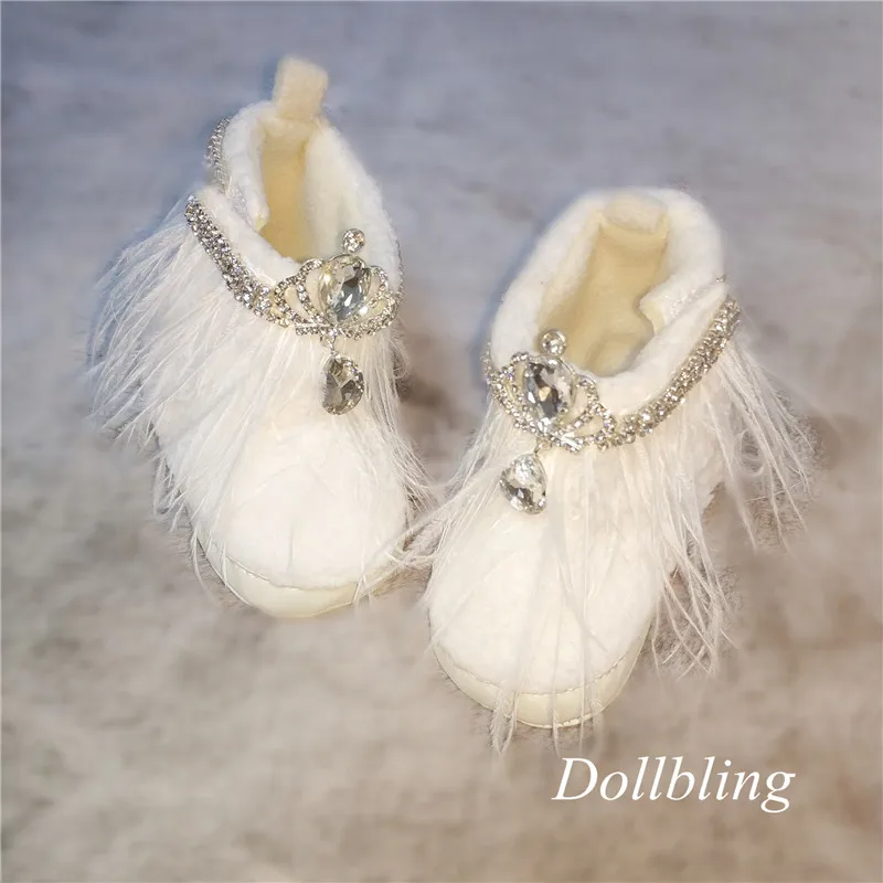 Dollbling/Турция волос Корона со стразами с искусственным мехом С кисточками детские