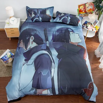 

3D Anime Bedding Set Duvet Covers Uchiha Itachi Hatake Kakashi Pillowcases Kids Cartoon Comforter Bedding Sets Bed Linen