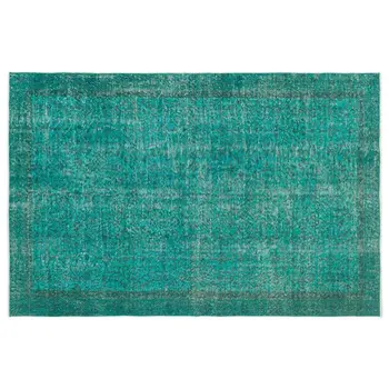 

Handmade Turquoise Vintage Overdyed Turkish Area Rug 161x255 Cm-5'3''X8'4''