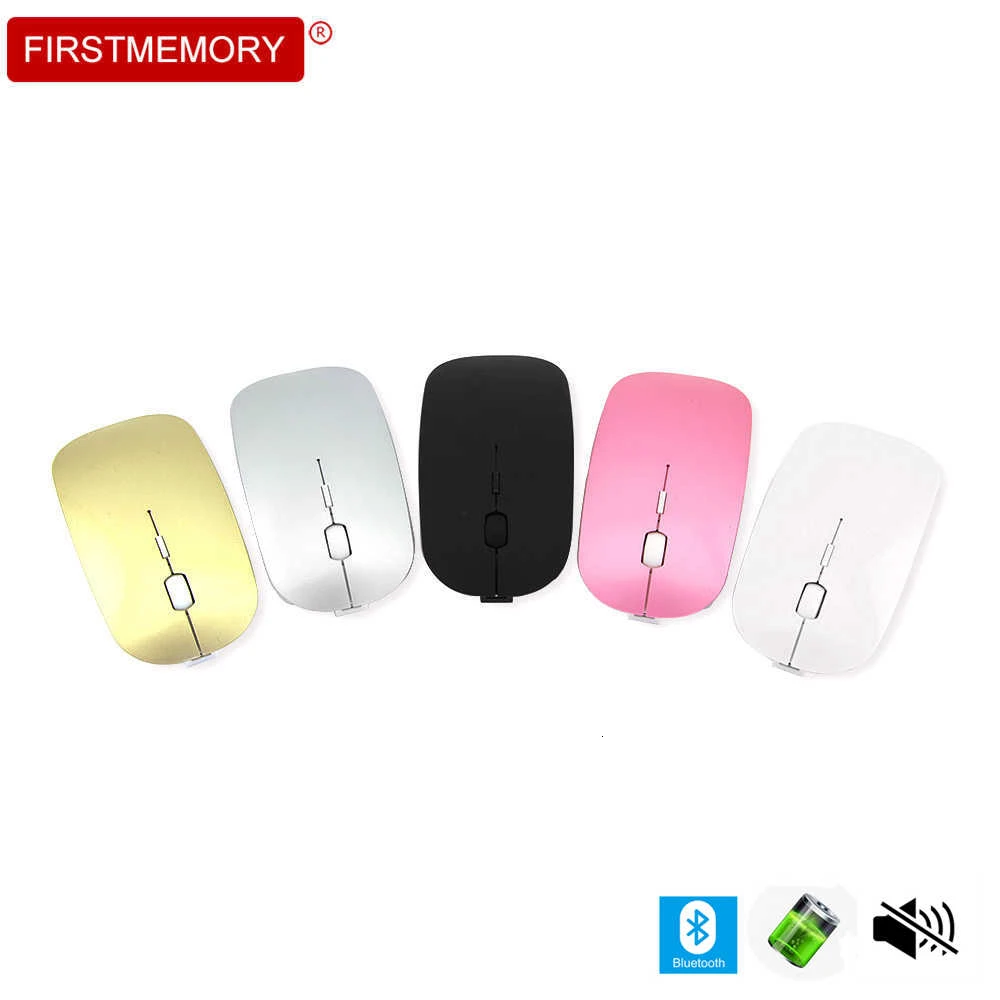 Беспроводная Bluetooth Бесшумная мышь, портативная перезаряжаемая компьютерная мышь, эргономичная оптическая USB 3D мышь для ноутбука, ноутбука, ПК, розовая