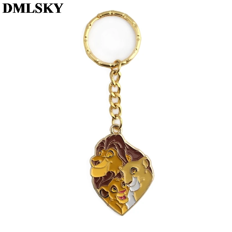DMLSKY The Lion Kings сплав Брелоки Кольцо подарок для женщин девушка сумка брелок-Шарм кольцо для ключей с подвеской ювелирные изделия M3803 - Цвет: Белый