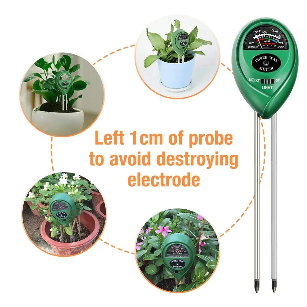 Soil PH Meter 3-in-1 Soil Tester Kits Moisture Light And PH Test for Garden Farm Lawn Indoor & Outdoor soil moisture sensor soil tester soil moisture meter