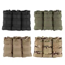 4 цвета на открытом воздухе Тройная журнальная сумка нейлоновая MOLLE тройной Пистолетная обойма мешочек с банджи Системы Тройная журнальная сумка