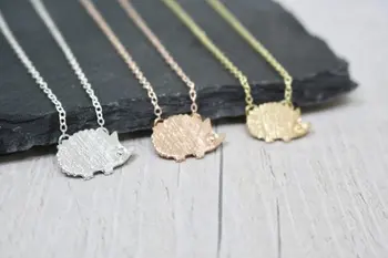 

10 Cute Hedgehog pendant chain Necklace for Women Simple Cartoon Animal Porcupine Hedgepig Necklace for Lady lucky gift jewelry