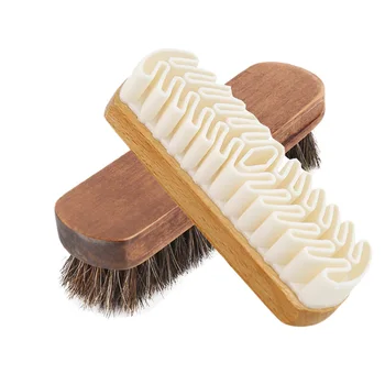 

HOT 2Pcs Wooden Horse Hair Shoe Shine Cleaning Scrubber Brush for Suede Nubuck Shoes/Boots/Bags Home Cleaning Gadget Tool